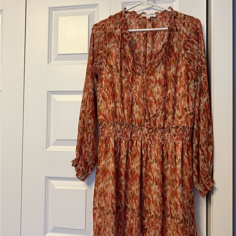 Socialite Orange and Cream Mini Dress